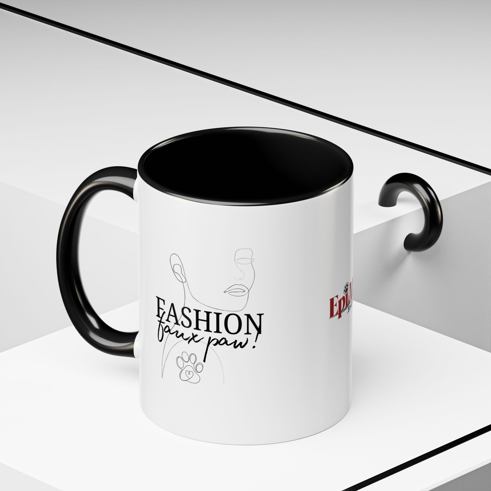 Photo depicting the ​Fashion Faux Paw Accent Coffee Mug (11, 15oz) from EpiAl's Shop.