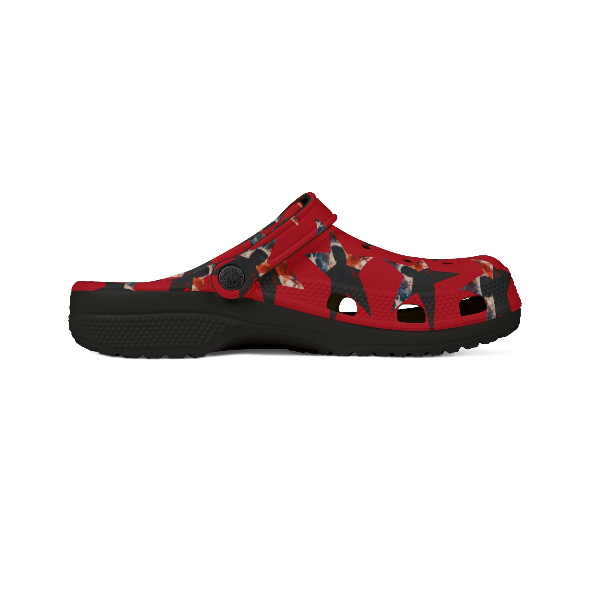 Red Presidential Silhouette Star EVA Clogs – Lightweight Statement Slip-Ons