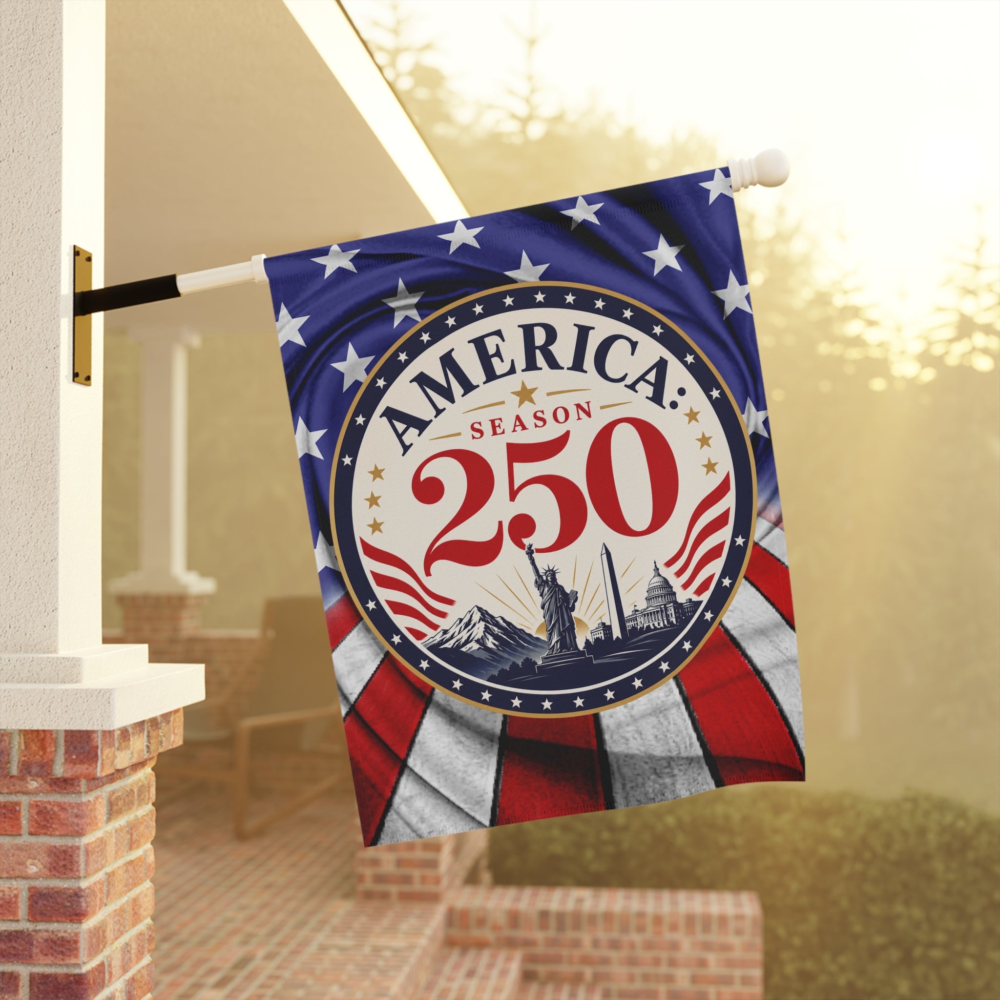 America 250 Commemorative Garden Flag | Patriotic Double-Sided Outdoor House Banner