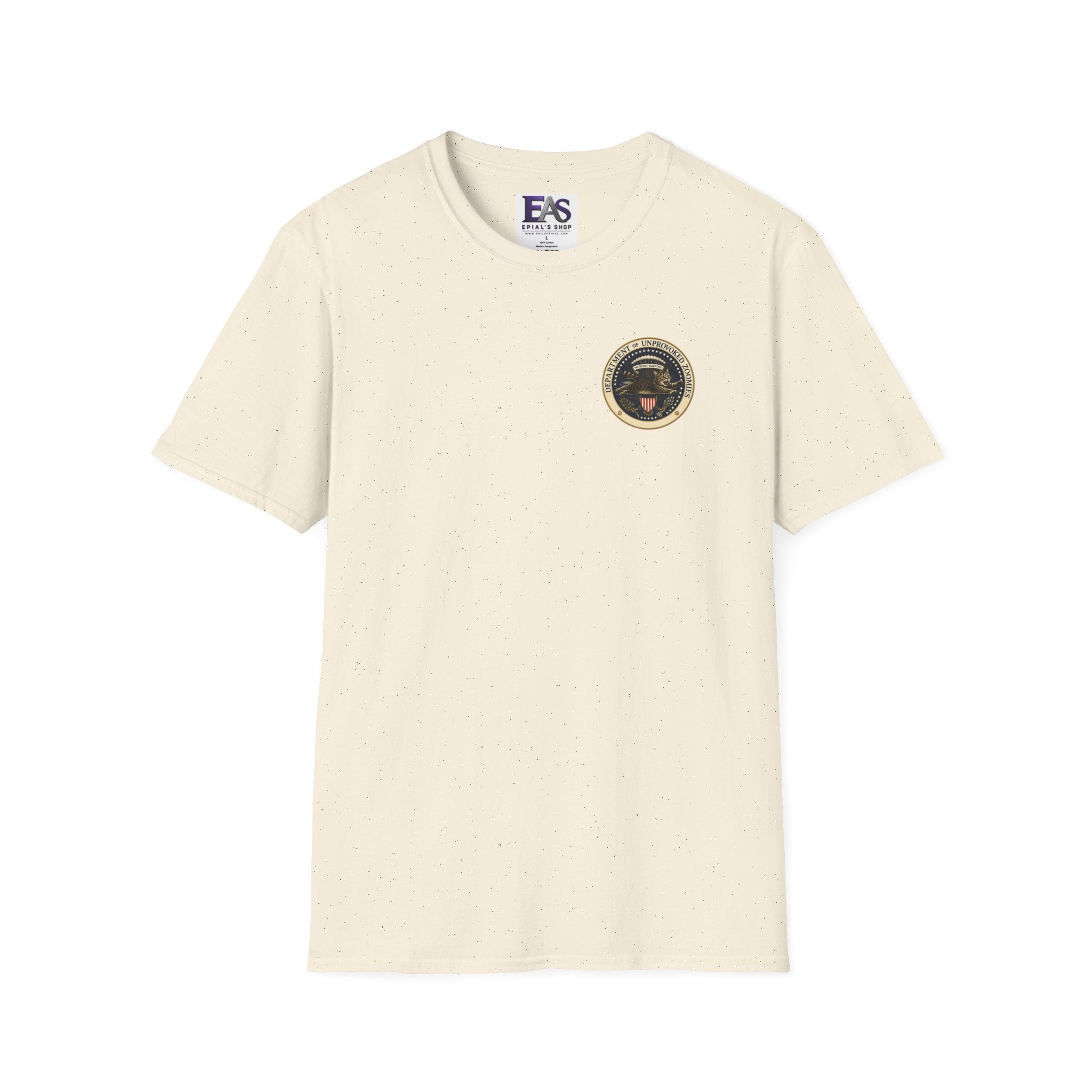Department of Unprovoked Zoomies Cat T-Shirt | Faux Government Seal Tee
