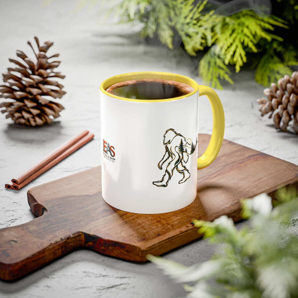 Barely There Bigfoot Ceramic Mug | Abstract Sasquatch Forest Art | 11oz & 15oz