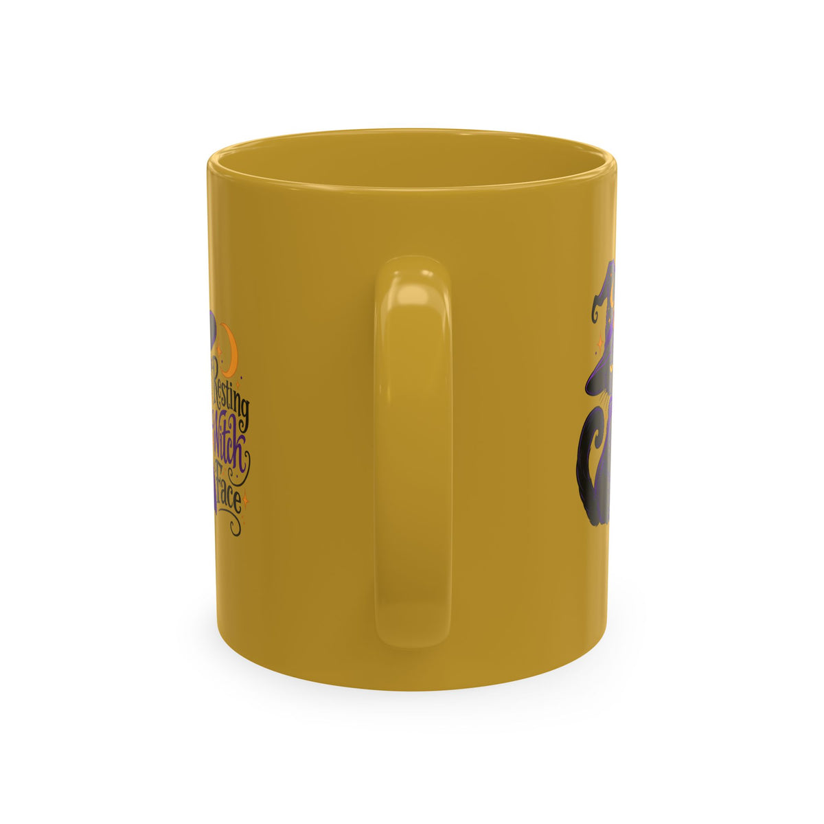 Resting Witch Face Cat Mug | 11 oz Halloween Coffee Mug