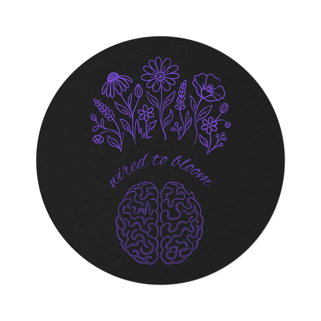 Wired to Bloom Epilepsy Awareness Round Rug