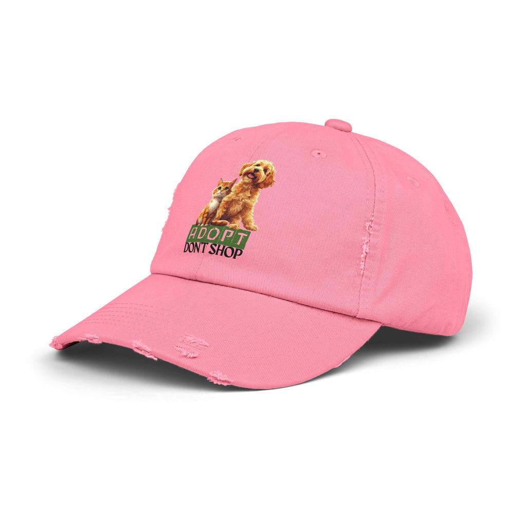 Adopt Don't Shop Distressed Cap, Pet Lover Hat