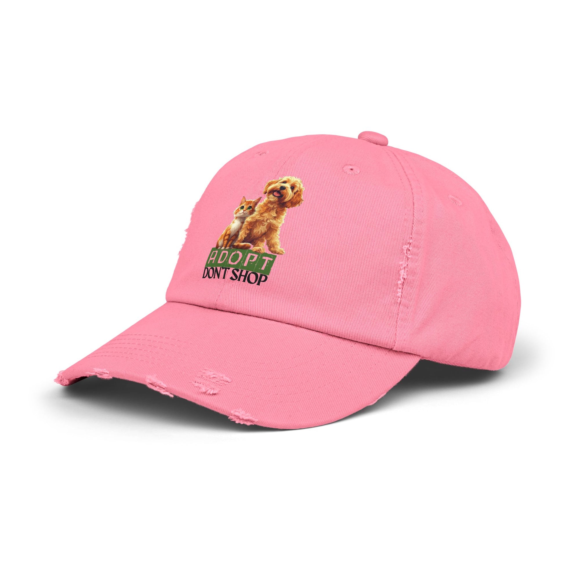 Adopt Don't Shop Distressed Cap, Pet Lover Hat