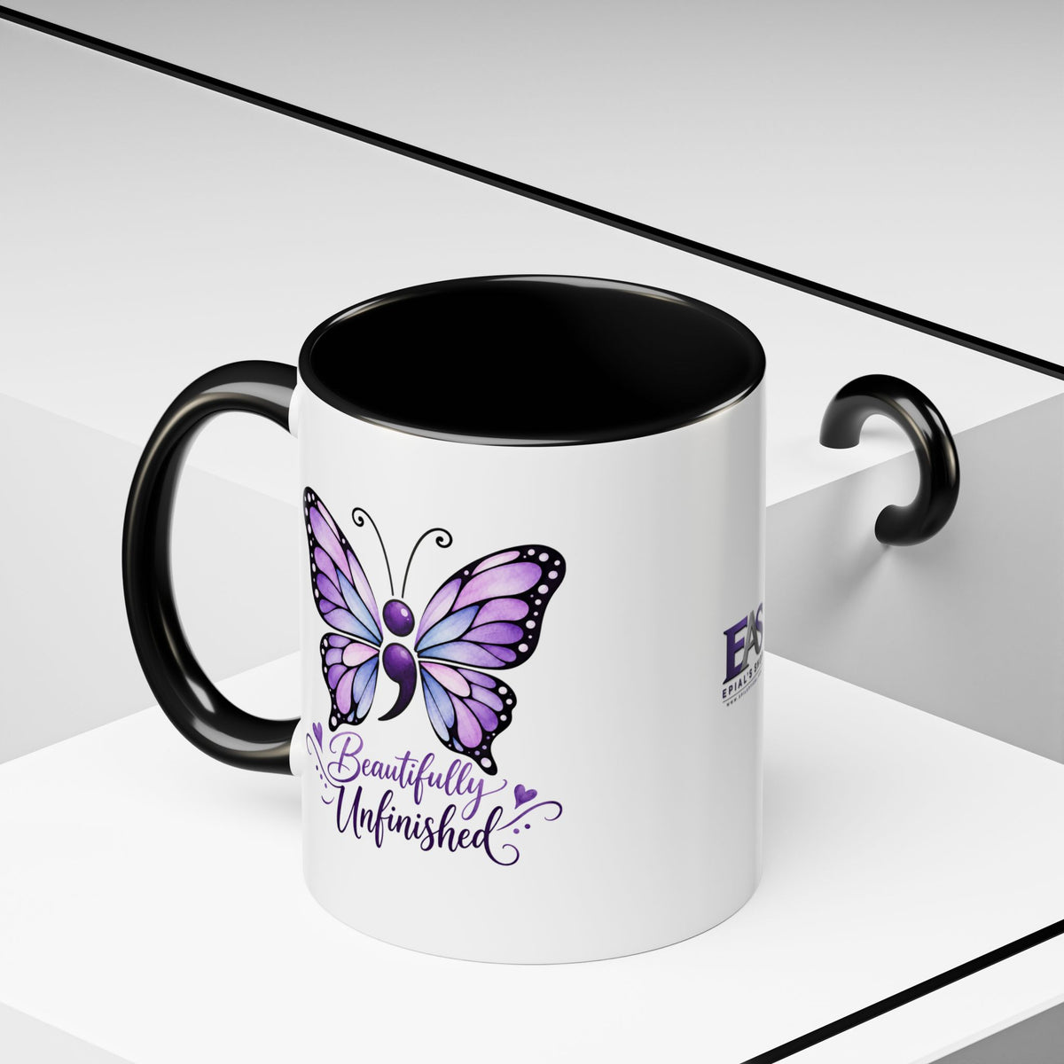 Beautifully Unfinished Semicolon Suicide Awareness Mug