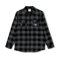 Photo depicting the ​Epilepsy Butterfly Unisex Flannel Shirt from EpiAl's Shop.