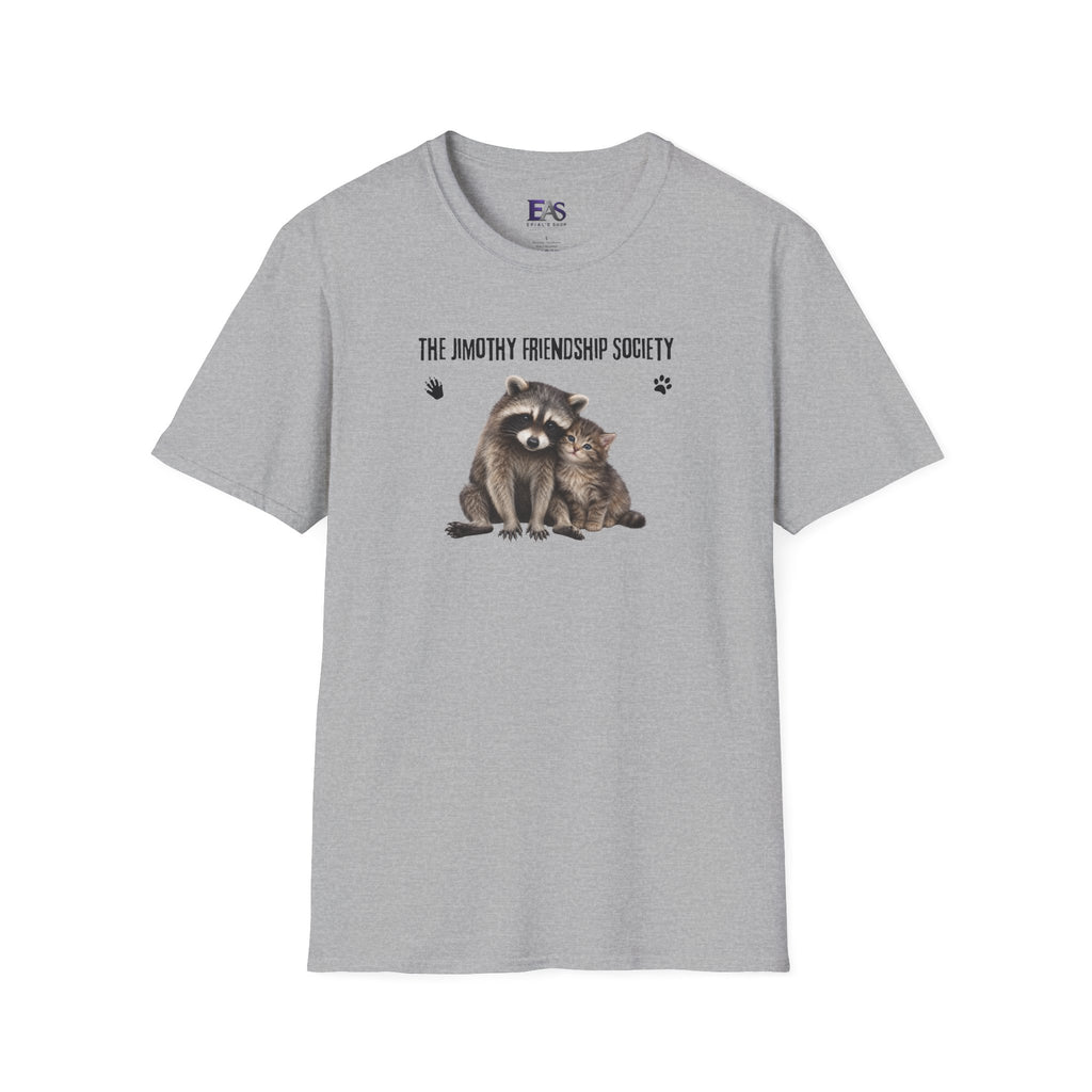 The Jimothy Friendship Society T-Shirt | Raccoon and Kitten Tee