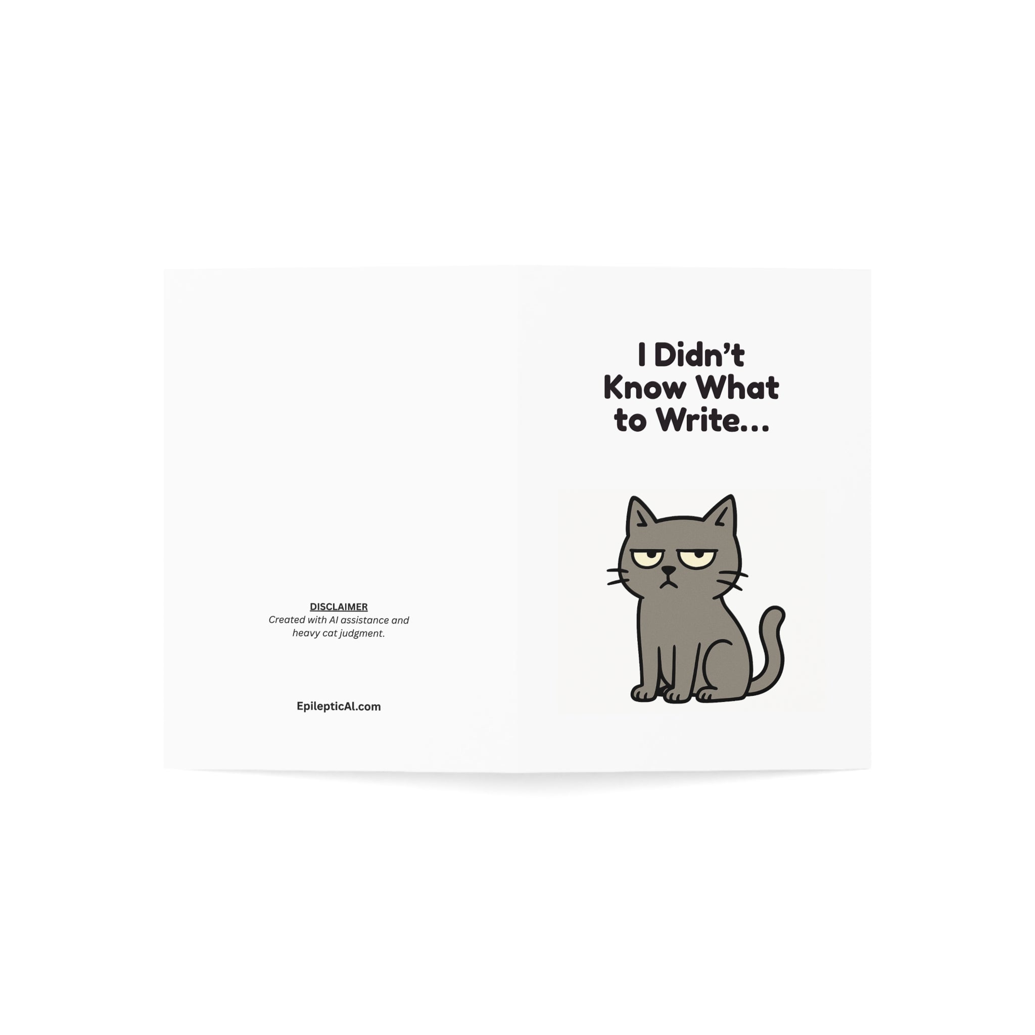 Funny Cat Keyboard Greeting Card – “I Didn’t Know What to Write…” – 10, 30, 50 pc. sets