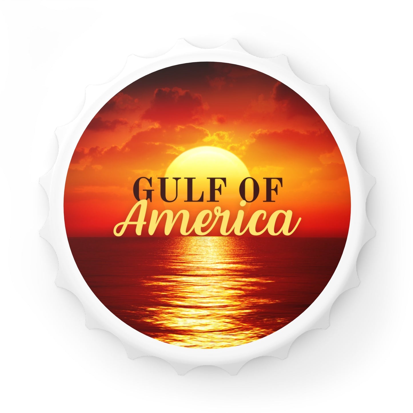 Gulf of America Sunset Bottle Opener Printify