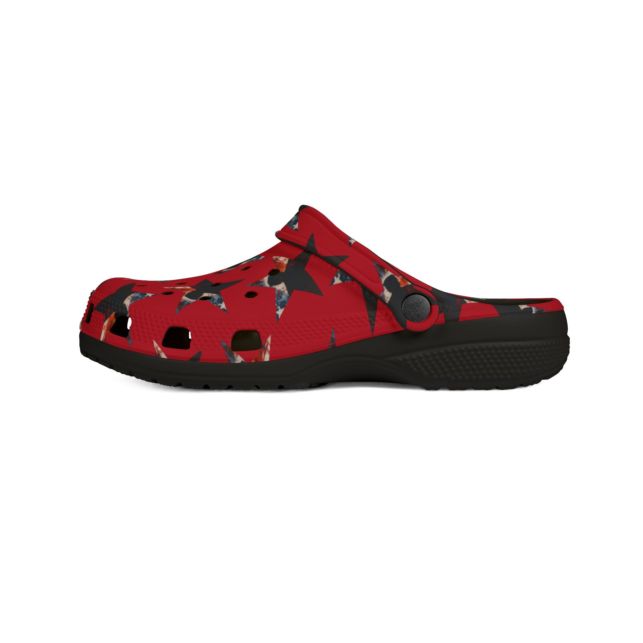 Red Presidential Silhouette Star EVA Clogs – Lightweight Statement Slip-Ons