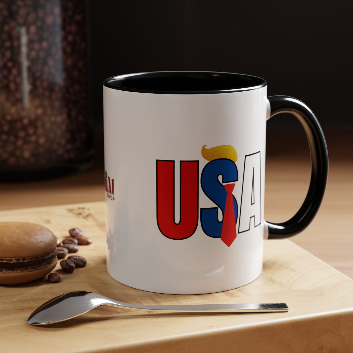 Trump USA Accent Coffee Mug Printify