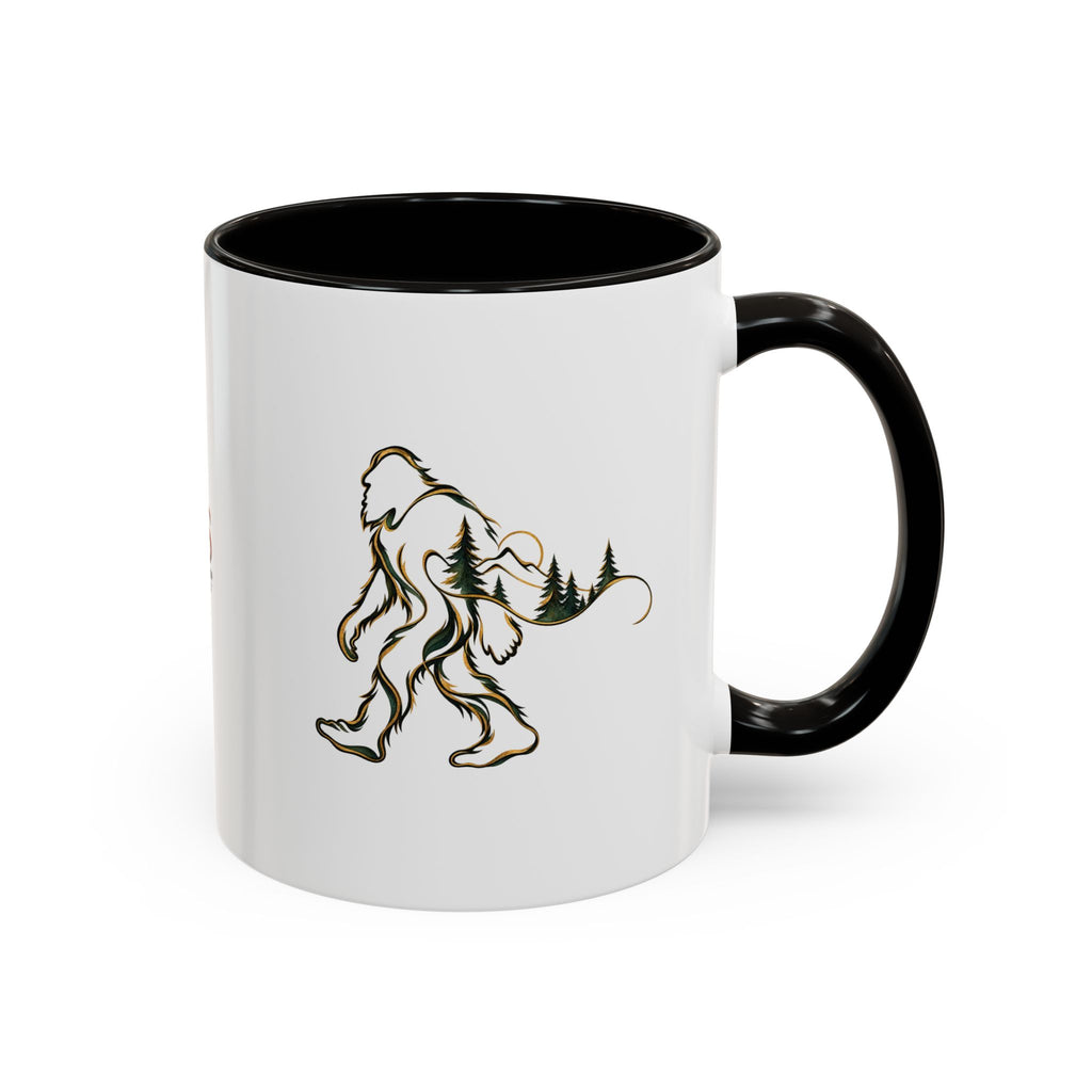 Barely There Bigfoot Ceramic Mug | Abstract Sasquatch Forest Art | 11oz & 15oz