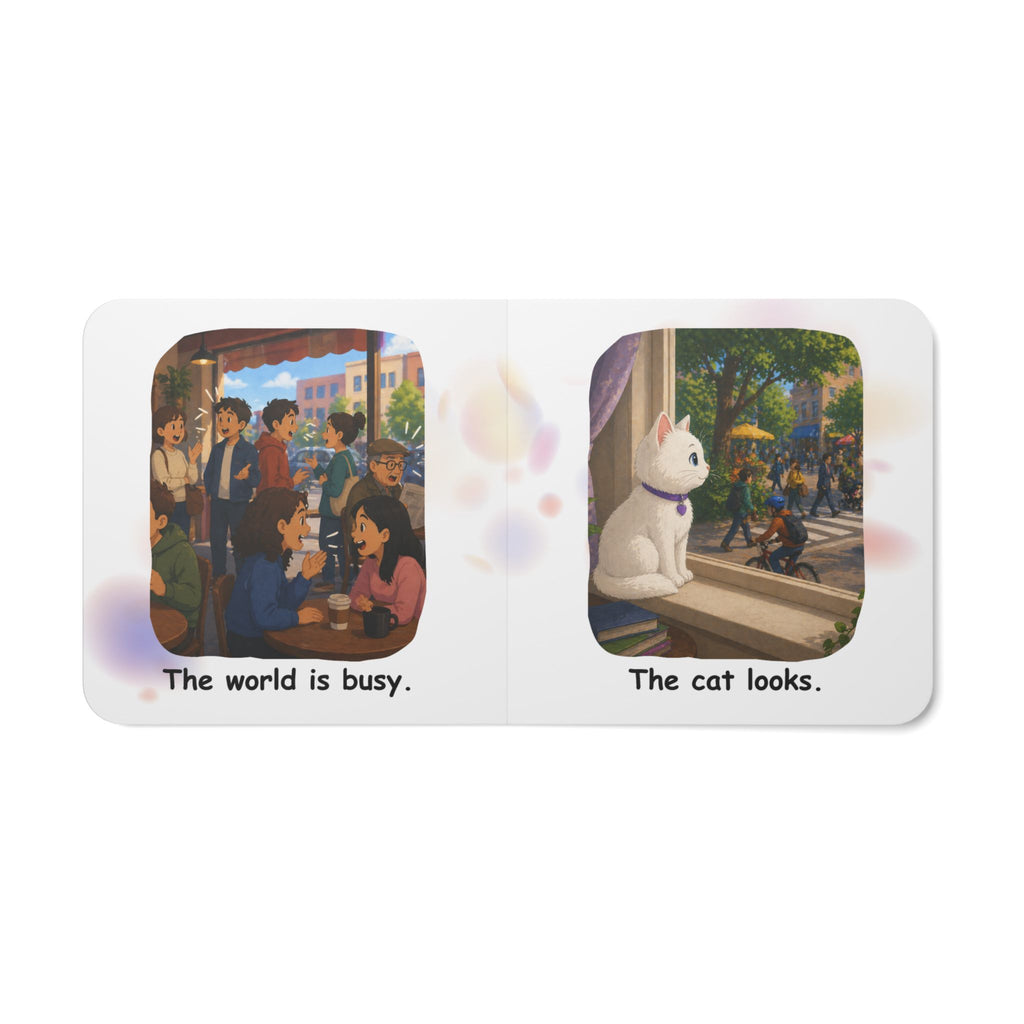 Quiet Cat. Loud World. Board Book for Kids – Calm, Cozy Bedtime Story