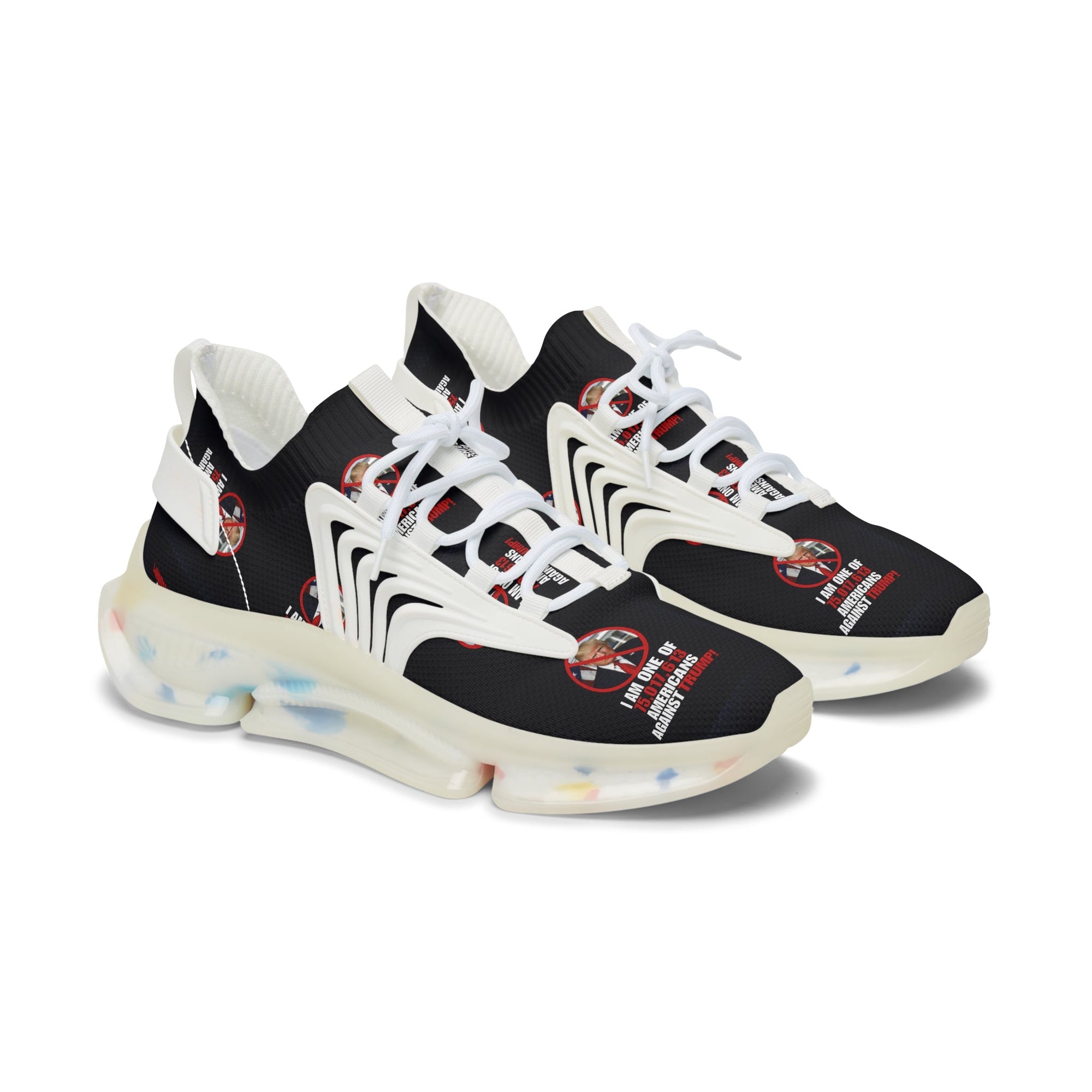 Trendy Women's Mesh Sneakers - American Against Trump Design Printify