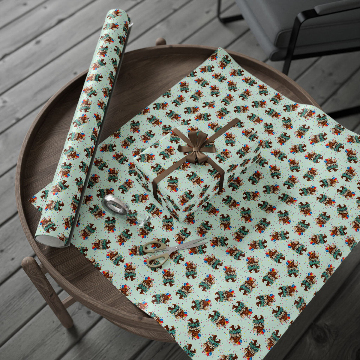Happy Birthday Bigfoot Wrapping Paper | Sasquatch Birthday Gift Wrap