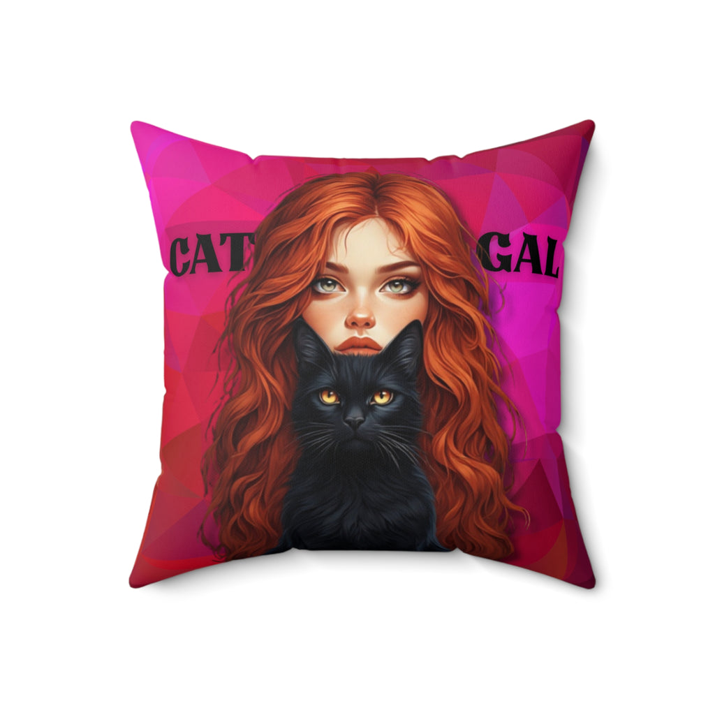 Cat Gal Decorative Pillow, Home Decor