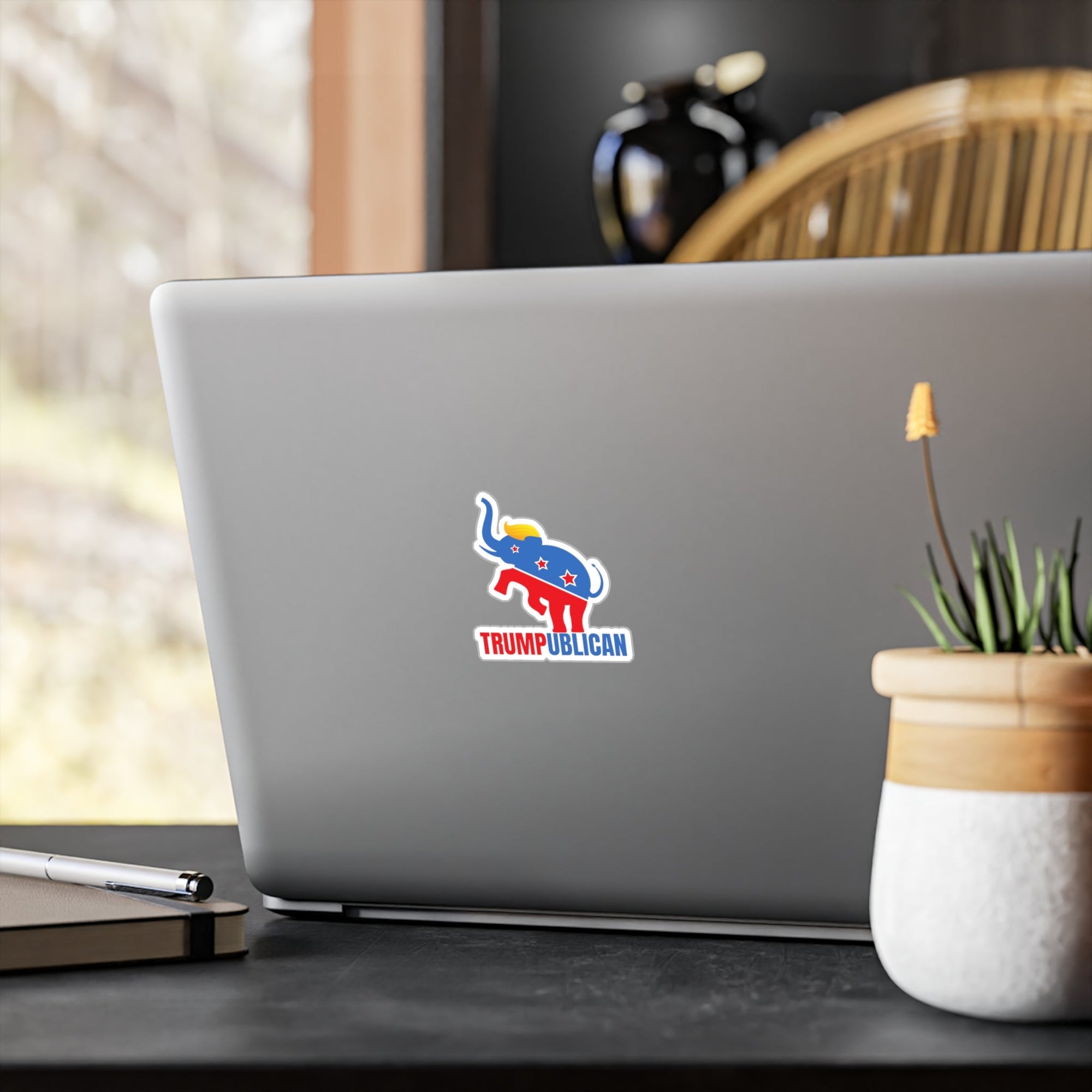Trumpublican Elephant Vinyl Decal - Funny Political Sticker for Car, Laptop, or Home Printify