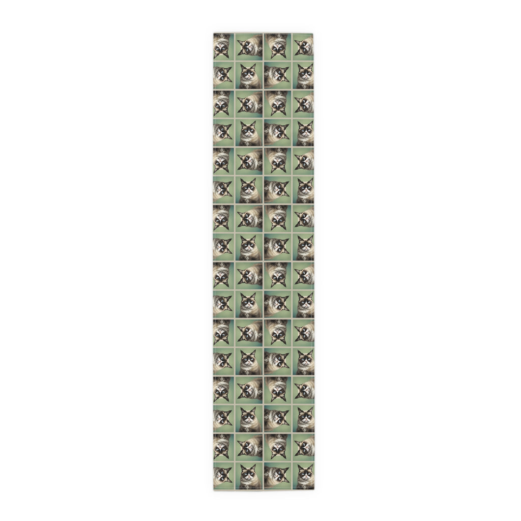 Whimsical Cat Print Table Runner - Perfect for Cat Lovers and Home Decor