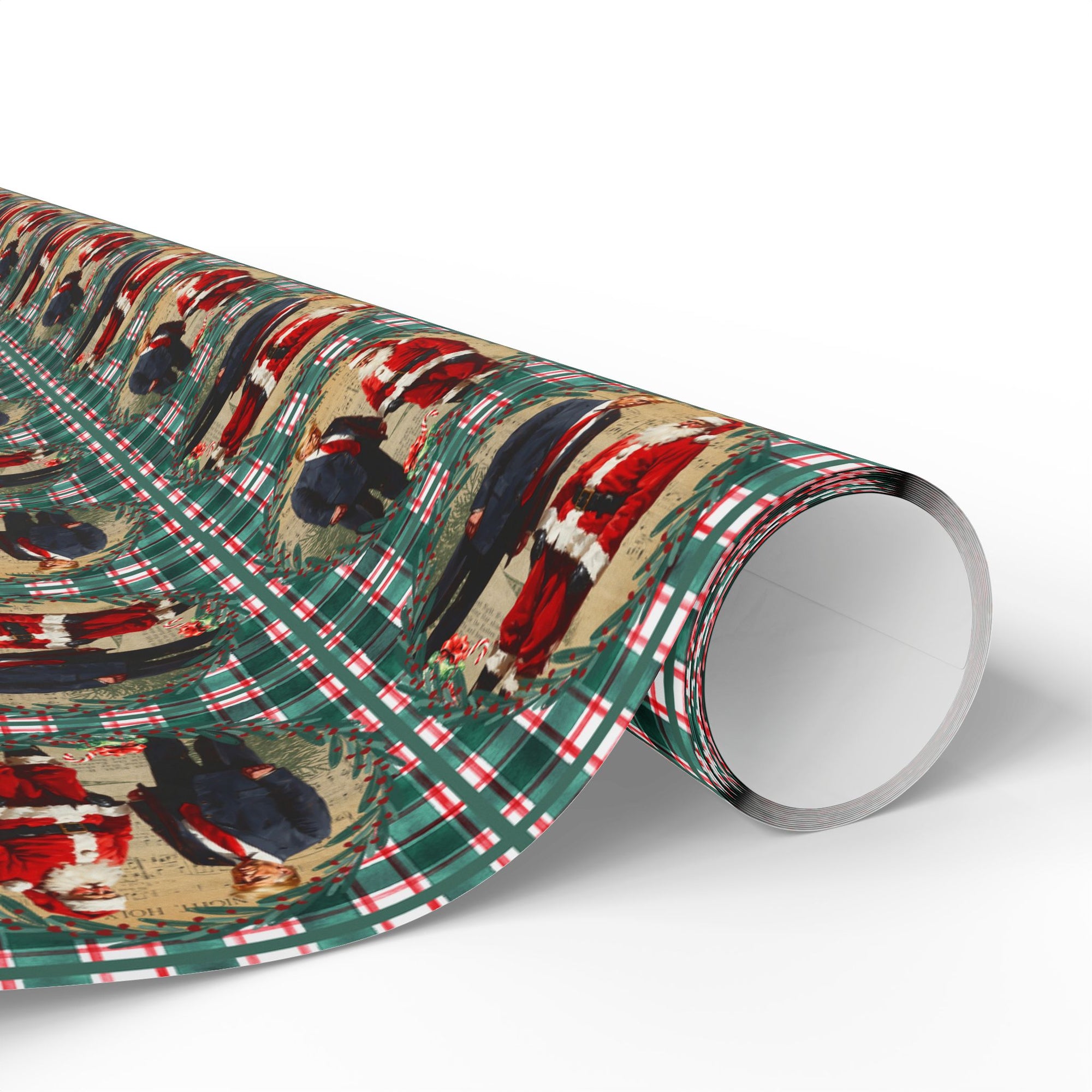 Vintage Style Trump Santa Wrapping Paper for Holiday Gifts