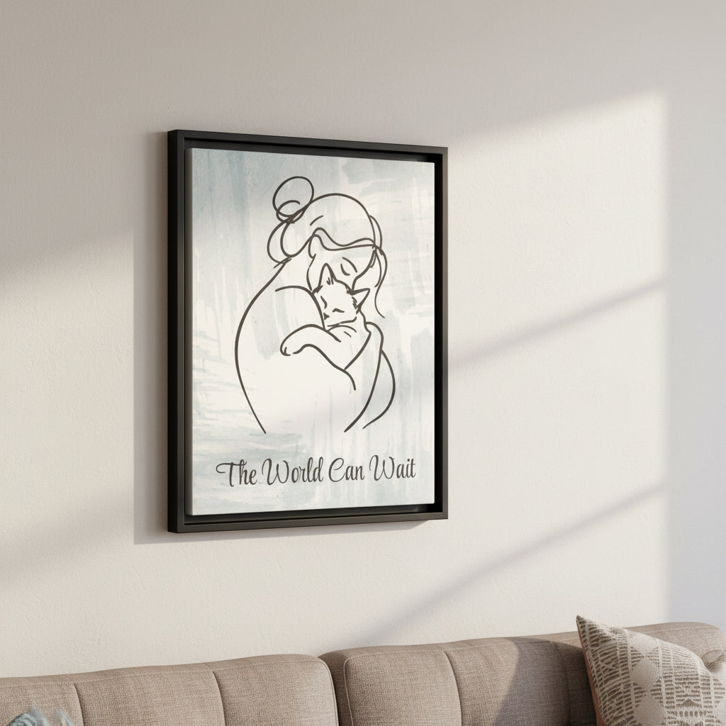 The World Can Wait Cat Canvas Print