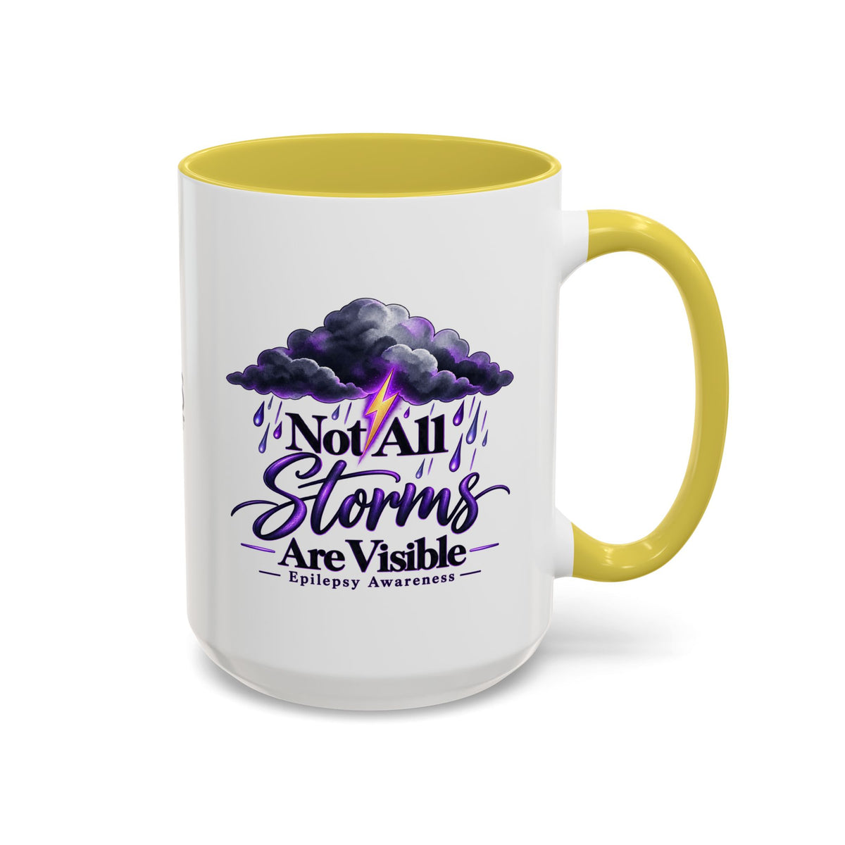 Not All Storms Are Visible Epilepsy Awareness Mug | Purple Storm Cloud Coffee Cup (11oz/15oz)