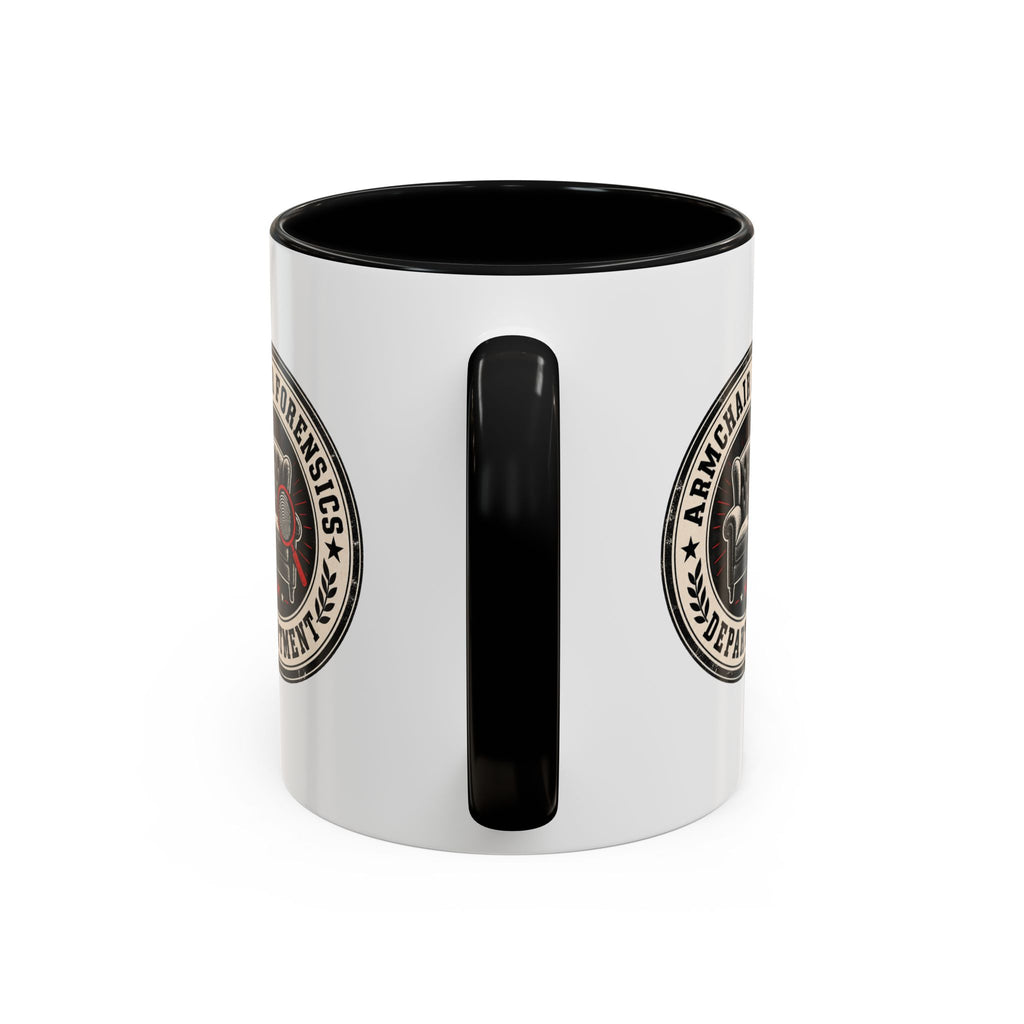 Armchair Forensics Department Accent Coffee Mug, True Crime Mug, 11 oz & 15 oz