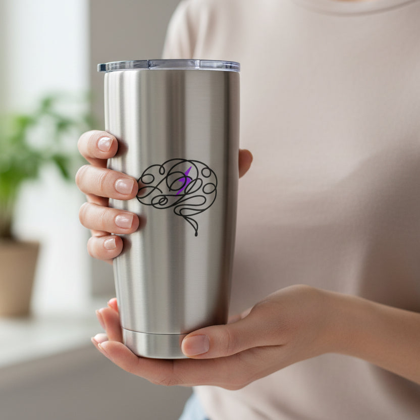 Abstract Brain 20oz Stainless Steel Tumbler – Epilepsy Awareness