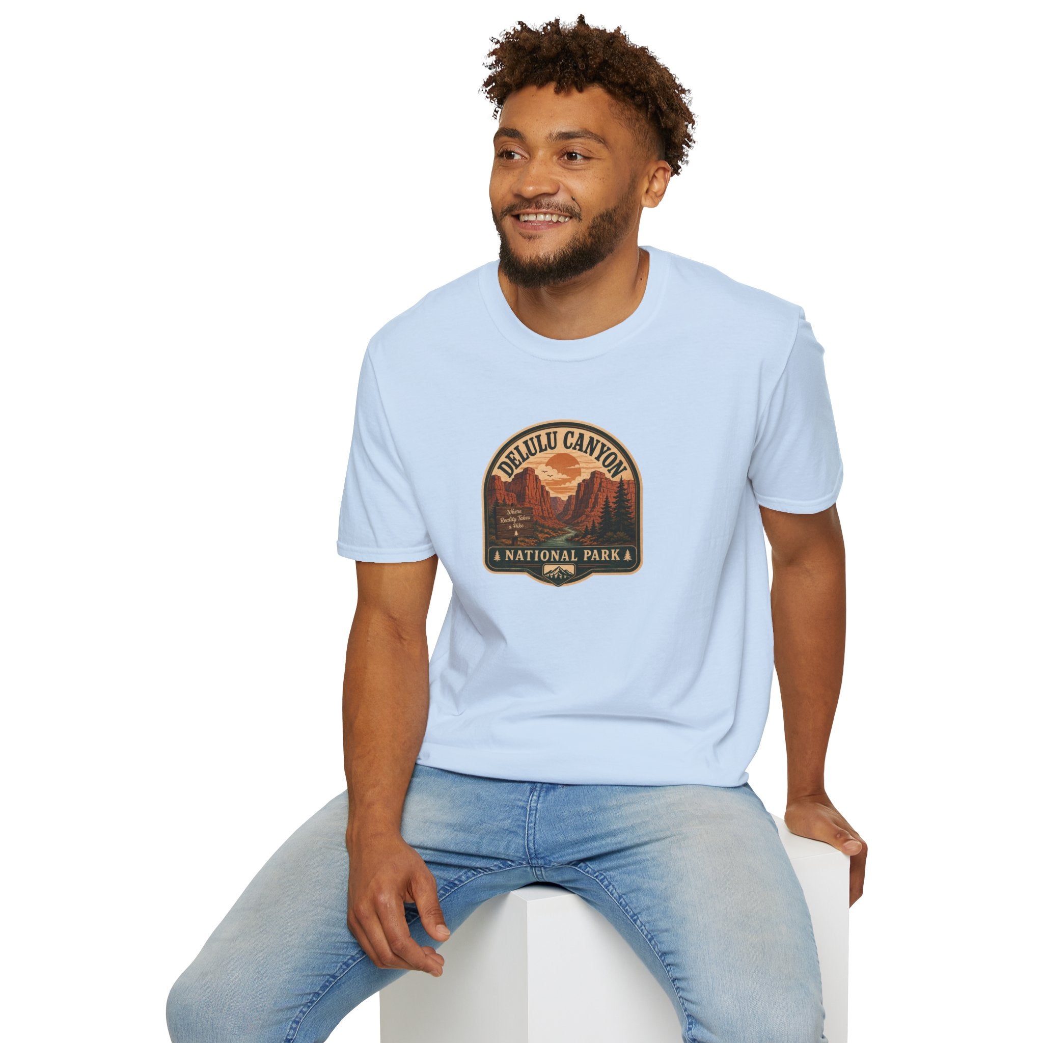 Delulu Canyon National Park Unisex T-Shirt | Funny Retro National Park Parody Tee