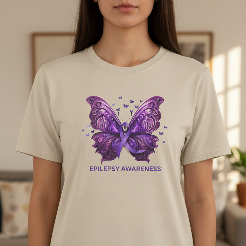 Epilepsy Butterfly Unisex Softstyle T - Shirt - T - Shirt - Epileptic Al’s Shop