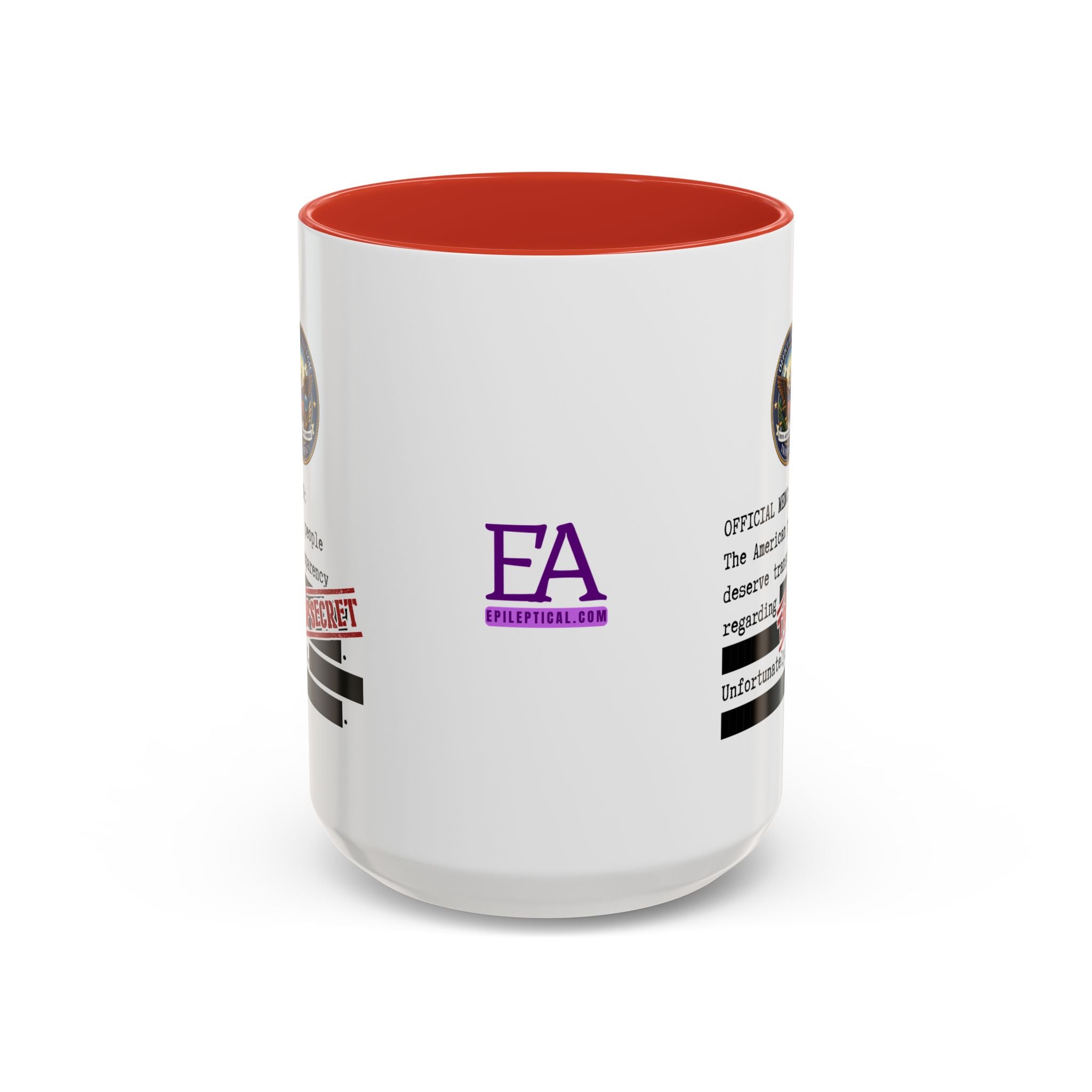 Official Memo Top Secret Coffee Mug – Political Satire Two-Tone Mug