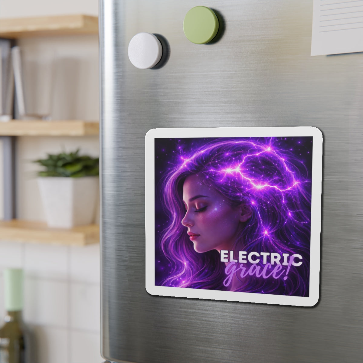 Electric Grace Magnet – Purple Energy Art Design