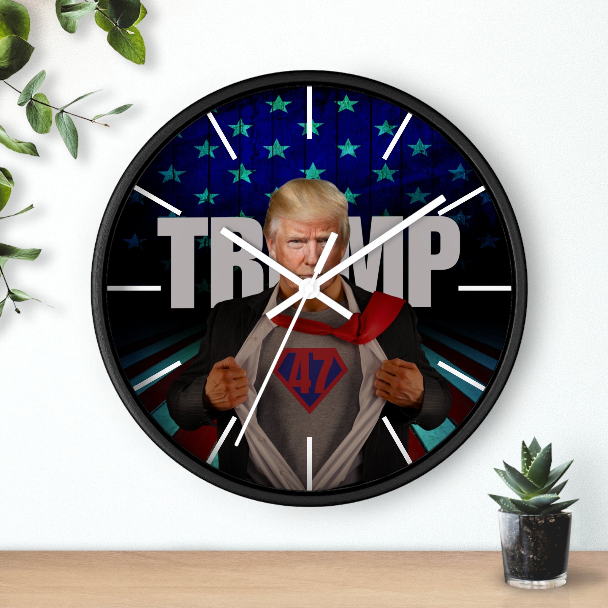 Photo depicting the ​Trump 47 Wall Clock from EpiAl's Shop.