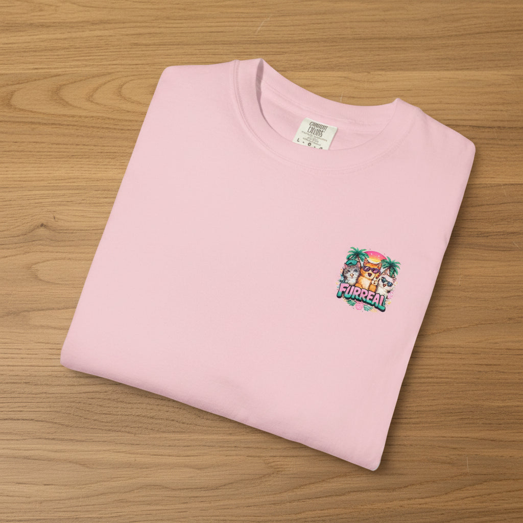 Furreal Cat Sunset Tee | Cool Cats, No Explanation Unisex T-Shirt