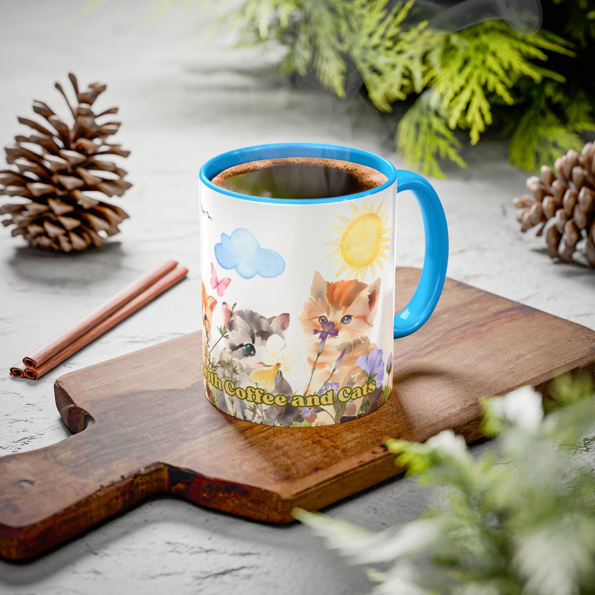 Life Is Better with Coffee and Cats Ceramic Mug