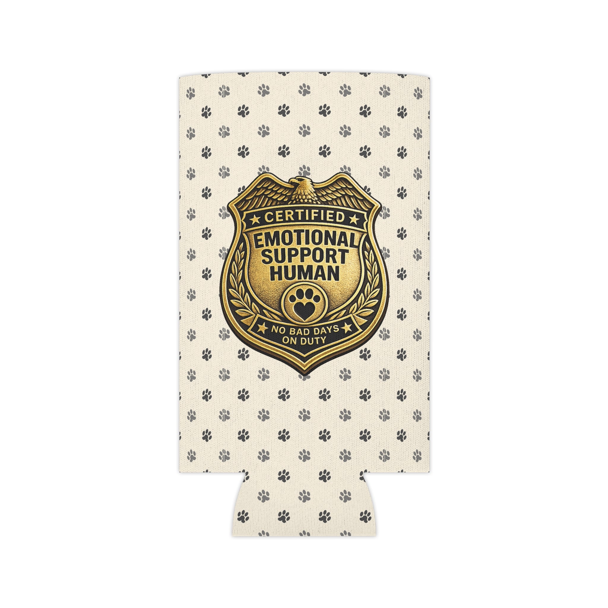Certified Emotional Support Human Can Cooler | Funny Cat Lover Koozie