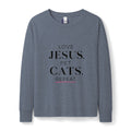Love Jesus. Pet Cats. Repeat. Lightweight Crewneck Sweatshirt