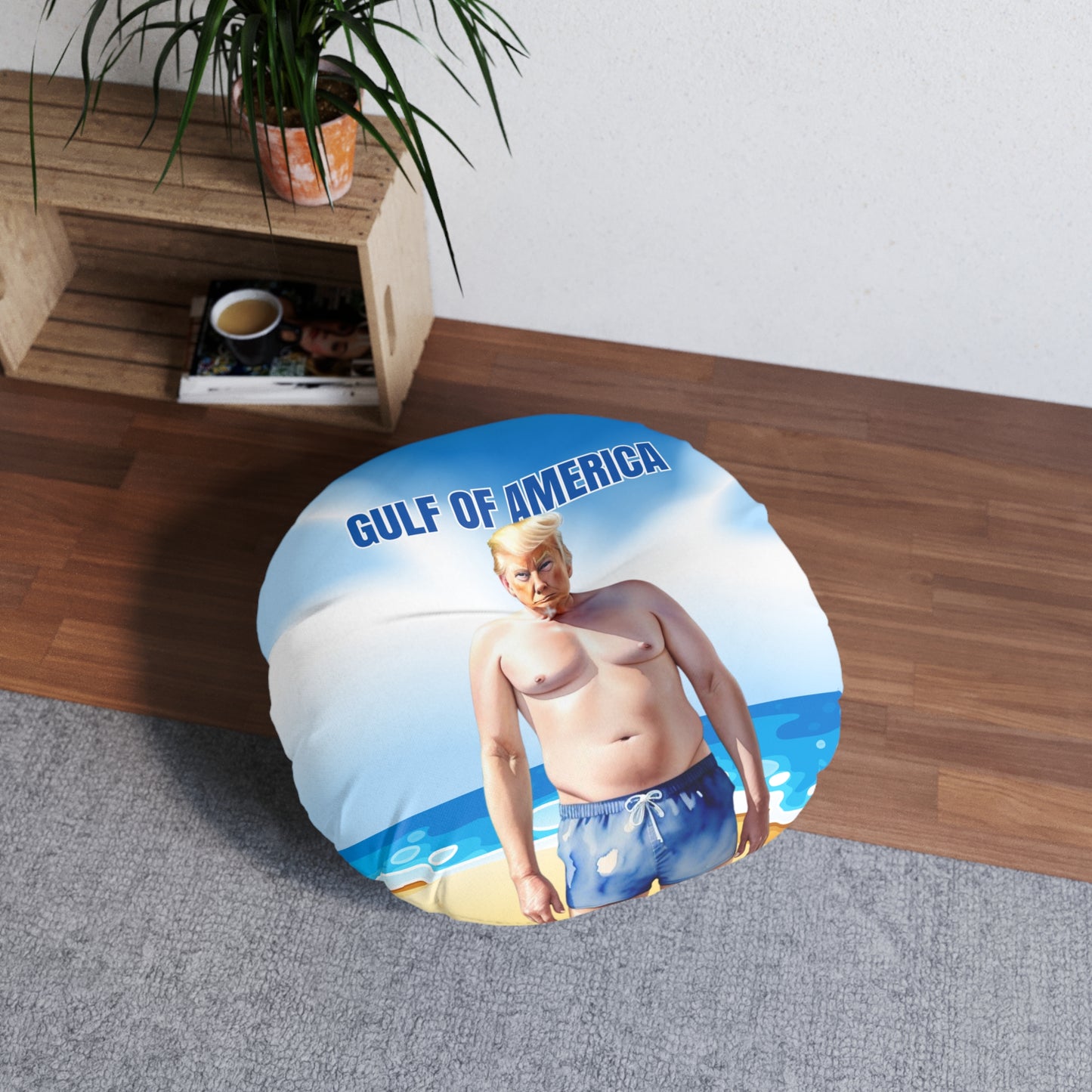 Funny Round Tufted Floor Pillow - Gulf of America Design