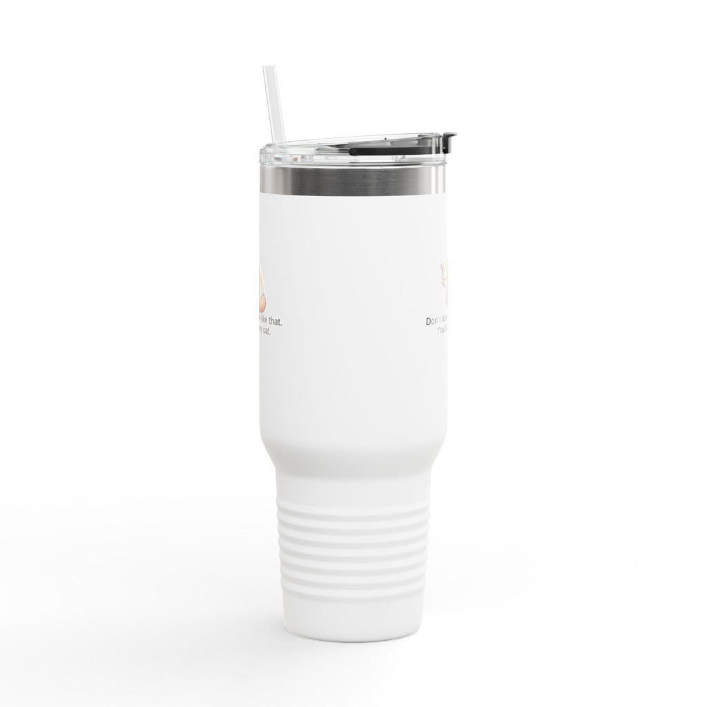 Funny Insulated Travel Mug - 40oz Cat Humor Printify