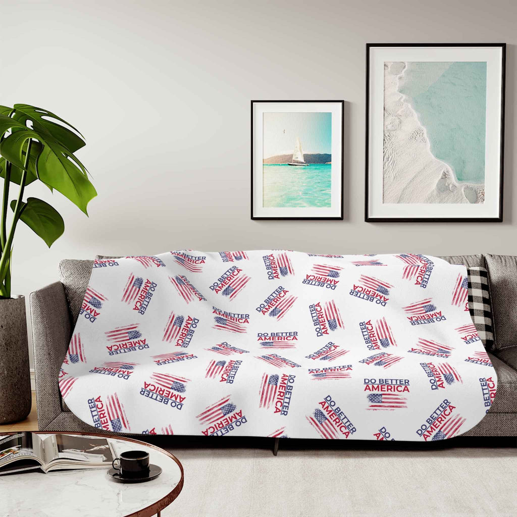 Do Better America Sherpa Blanket – Patriotic Cozy Throw