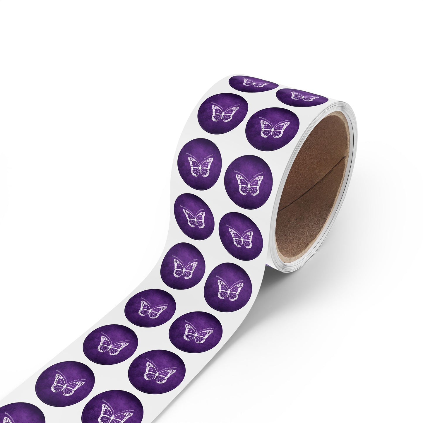 Butterfly Epilepsy Awareness Round Sticker Rolls
