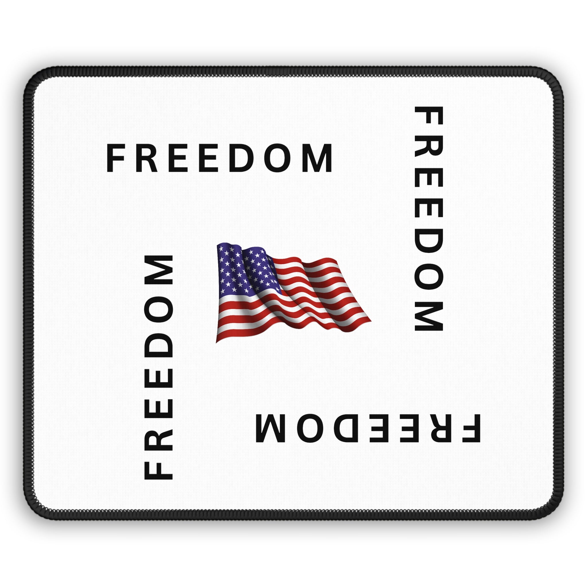 Black & White Freedom Gaming Mouse Pad – Patriotic Desk Accessory