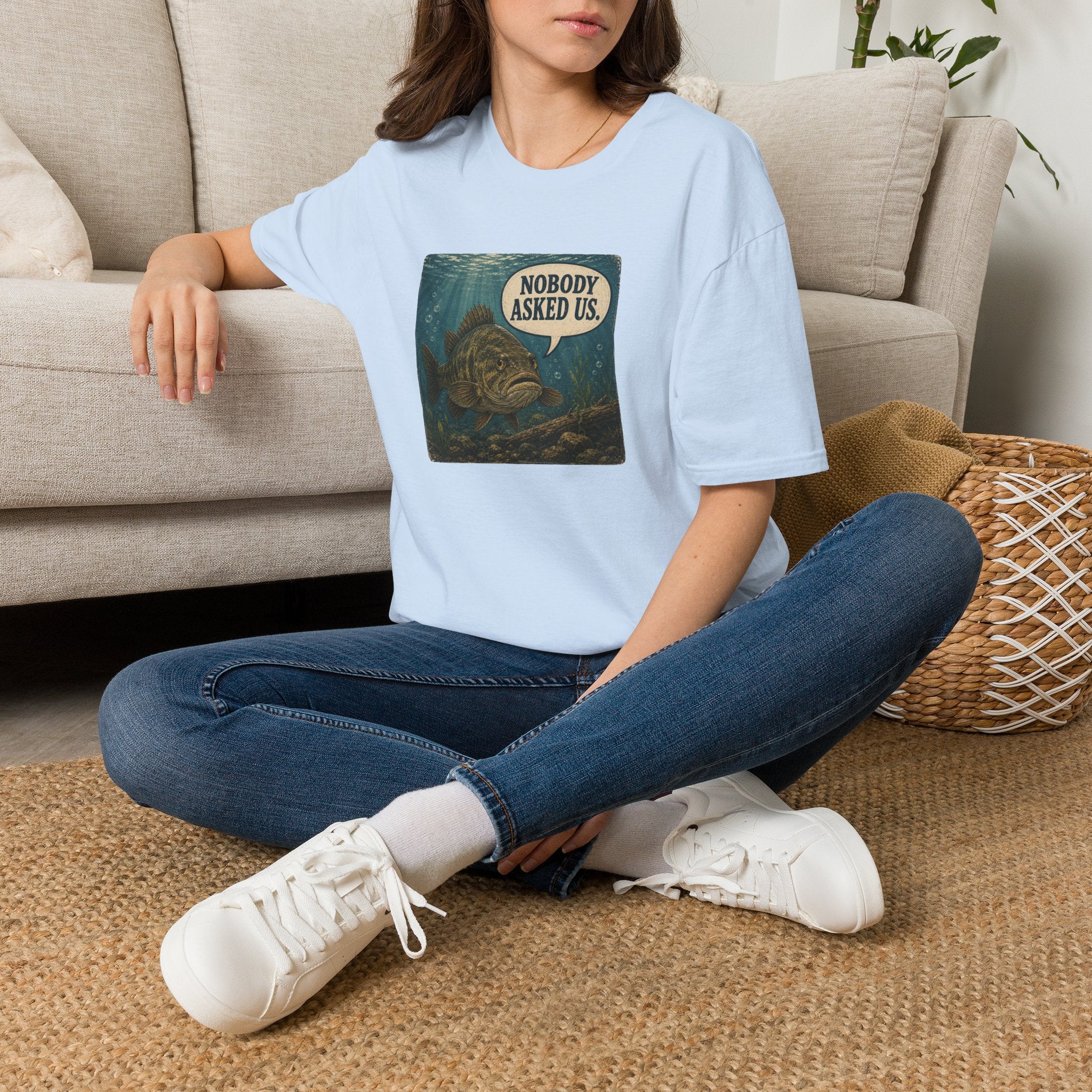 Nobody Asked Us Fish T-Shirt | Lake Ontario Lake America Humor Shirt