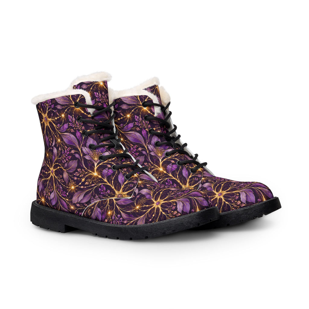 Beautifully Miswired Purple Neuron Boots | Epilepsy Awareness Women's Winter Boots