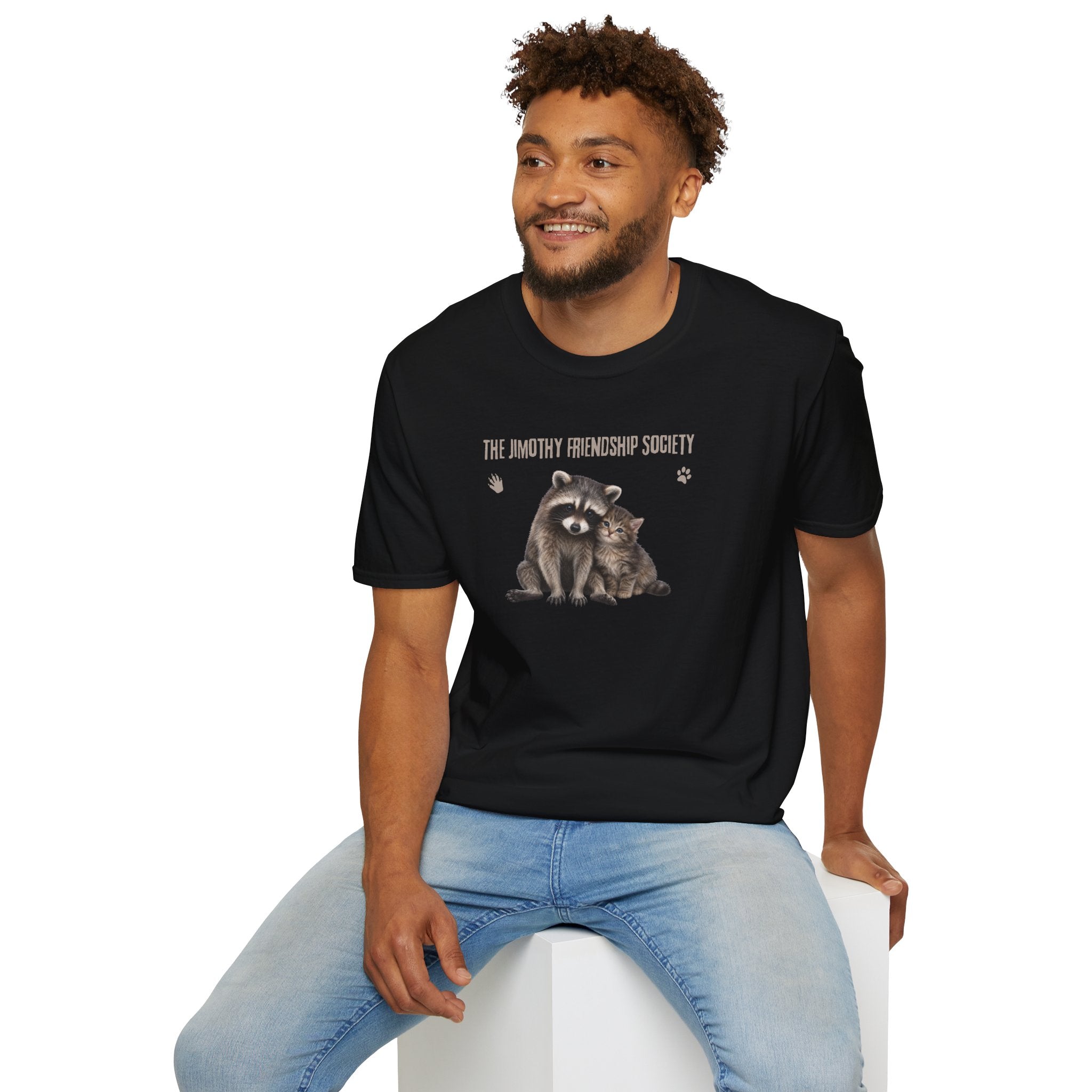 The Jimothy Friendship Society T-Shirt | Raccoon and Kitten Tee