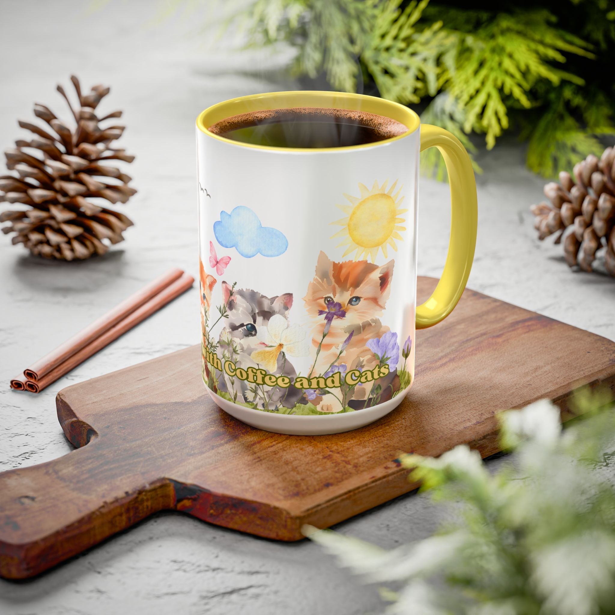 Life Is Better with Coffee and Cats Ceramic Mug