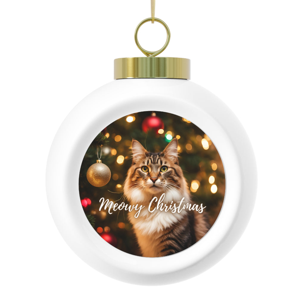 Meowy Christmas Ball Ornament
