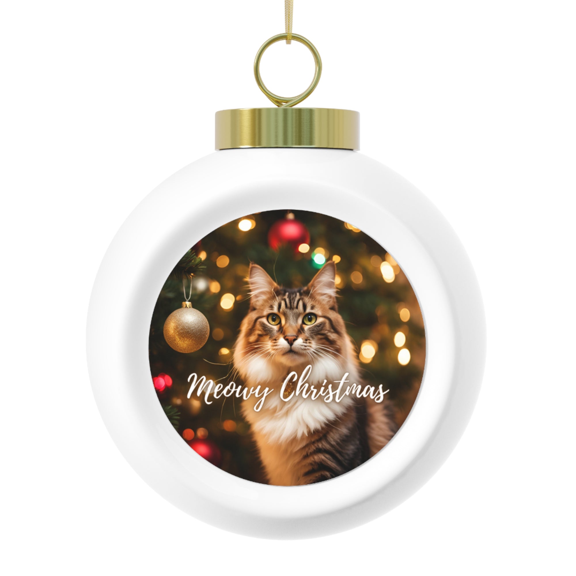Meowy Christmas Ball Ornament