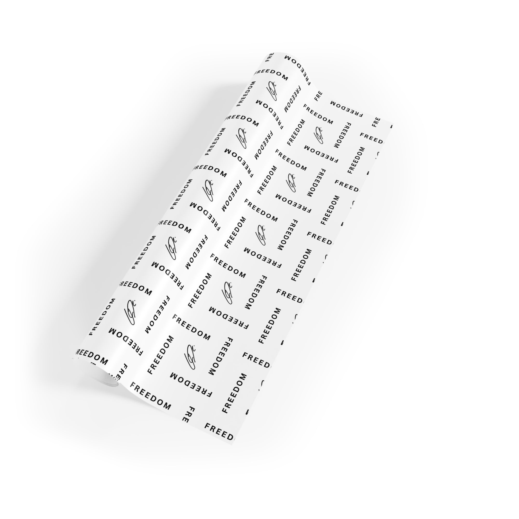 White Freedom-Themed Gift Wrapping Paper Roll, Statement Gift Wrap