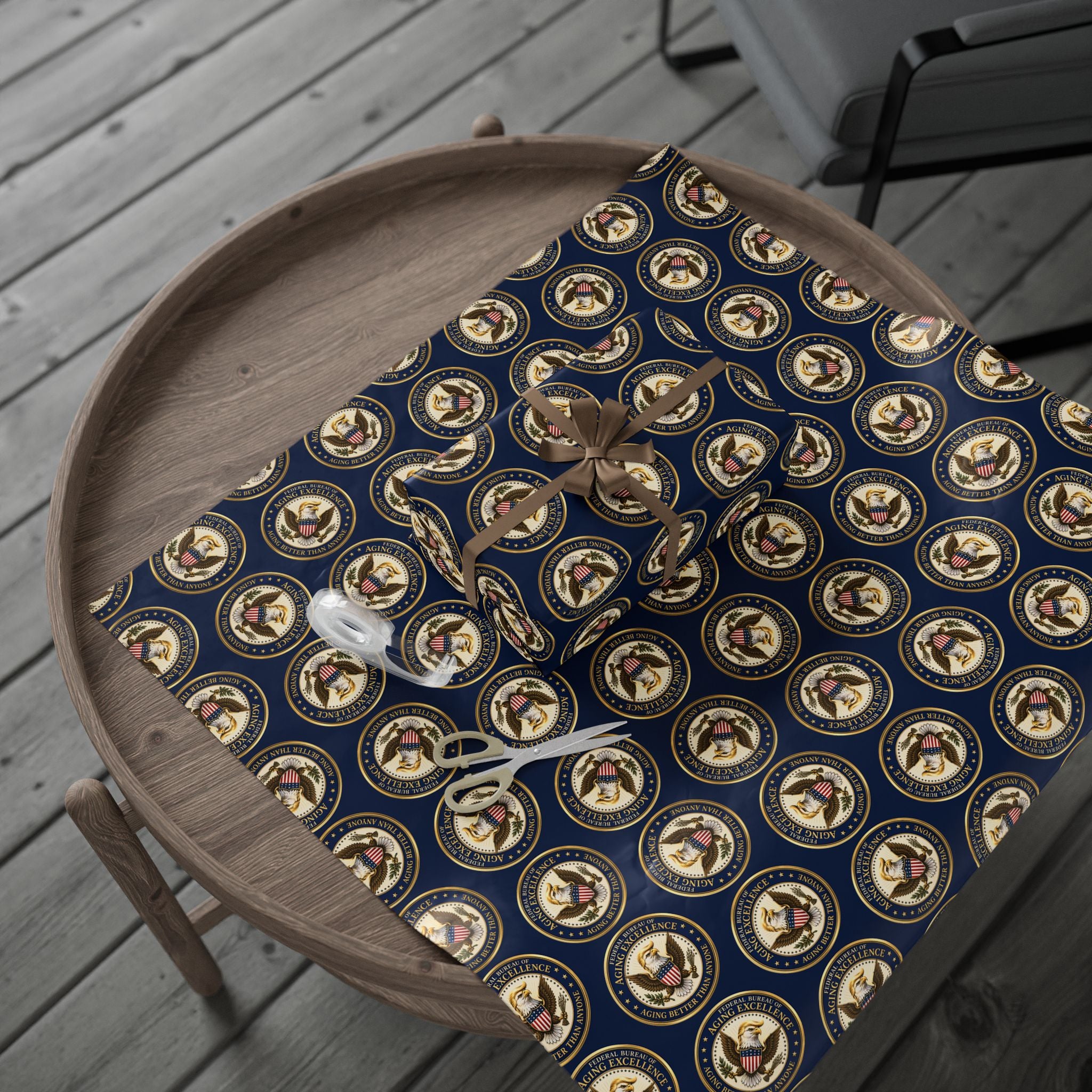 Aging Excellence – Faux Seal Birthday Wrapping Paper
